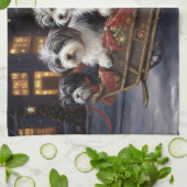 Havanese Kerstmis Feestelijk Seizoen Theedoek (Gevouwen)