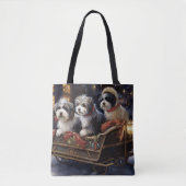 Havanese Kerstmis Feestelijk Seizoen Tote Bag (Voorkant)