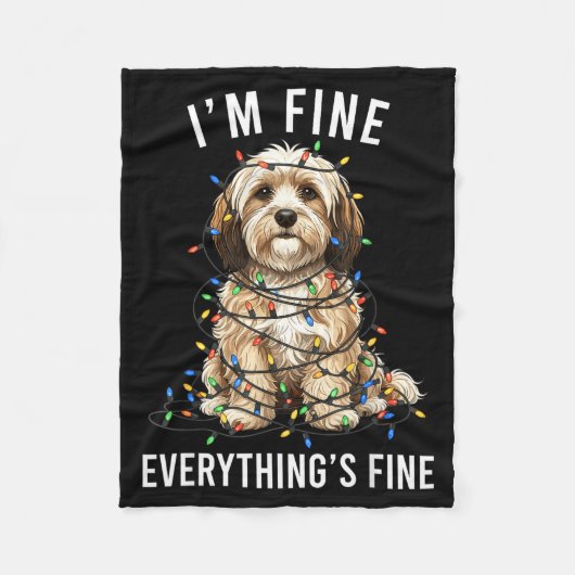 Havanese Kerstmis Ik Ben Prima Alles Is Prima Fleece Deken (Voorkant)