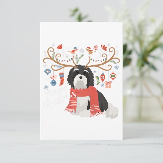 Havanese kerstrendierpremie RSVP kaartje (Staand voorkant)