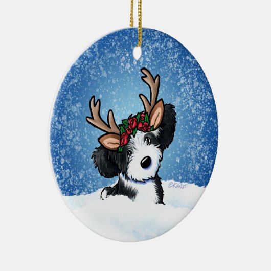Havanese kerstversier keramisch ornament (Rechts)