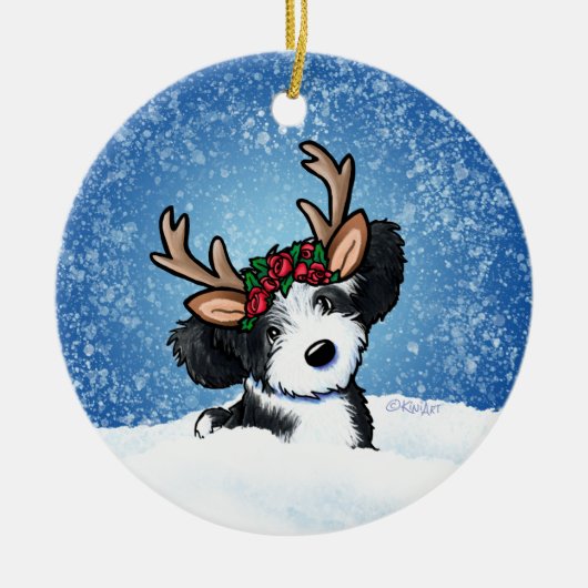 Havanese kerstversier keramisch ornament (Voorkant)