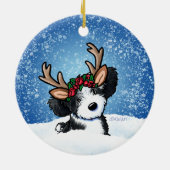Havanese kerstversier keramisch ornament (Achterkant)