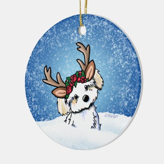 Havanese kerstversier keramisch ornament (Links)