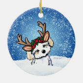 Havanese kerstversier keramisch ornament (Achterkant)