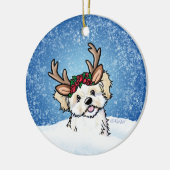 Havanese kerstversier keramisch ornament (Links)