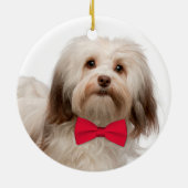 Havanese kerstversiering keramisch ornament (Achterkant)