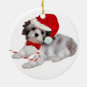 Havanese kerstversiering keramisch ornament (Achterkant)