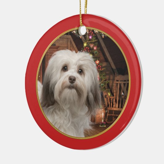 Havanese kerstversiering keramisch ornament (Links)