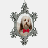 Havanese kerstversiering tin sneeuwvlok ornament (Links)
