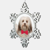 Havanese kerstversiering tin sneeuwvlok ornament (Rechts)