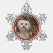 Havanese kerstversiering tin sneeuwvlok ornament (Voorkant)