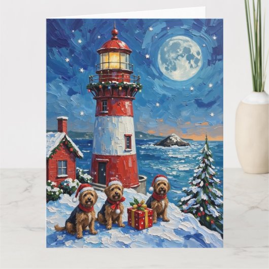 Havanese Kerstvuurtoren Vakantie Kaart (Voorkant)