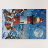 Havanese Kerstvuurtoren Vakantie Legpuzzel (Horizontaal)
