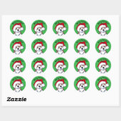 Havanese Kerstzegels Ronde Sticker (Vel)