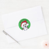 Havanese Kerstzegels Ronde Sticker (Envelop)