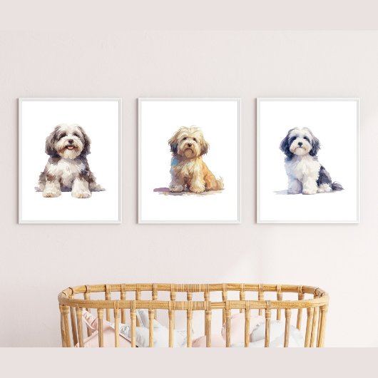 Havanese kwekerij decor, Havanese muur kunst, Muurkunst Sets
