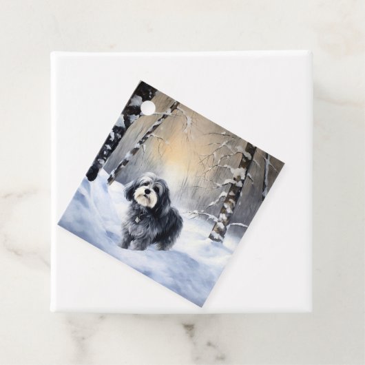 Havanese laat het sneeuwen Kerstmis Bedankjes Labels (In situ)