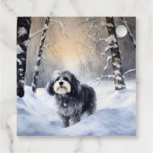 Havanese laat het sneeuwen Kerstmis Bedankjes Labels (Achterkant)