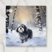 Havanese laat het sneeuwen Kerstmis Bedankjes Labels (Voorkant)