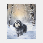 Havanese laat het sneeuwen Kerstmis Fleece Deken (Voorkant)