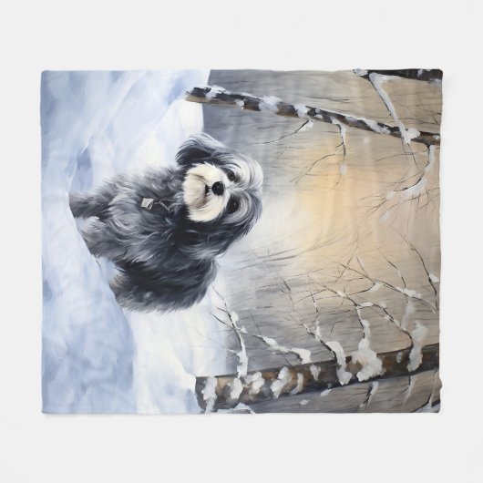 Havanese laat het sneeuwen Kerstmis Fleece Deken (Voorkant (Horizontaal))