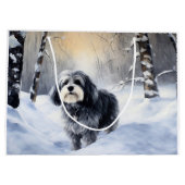 Havanese laat het sneeuwen Kerstmis Groot Cadeauzakje (Achterkant)