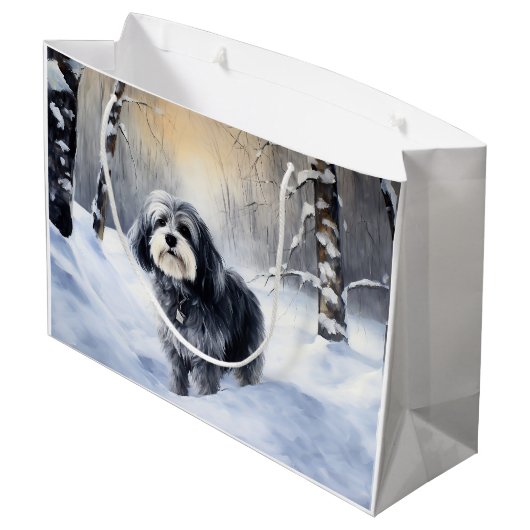 Havanese laat het sneeuwen Kerstmis Groot Cadeauzakje (Achterkant Gekanteld)