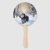 Havanese laat het sneeuwen Kerstmis Handwaaier (Voorkant)