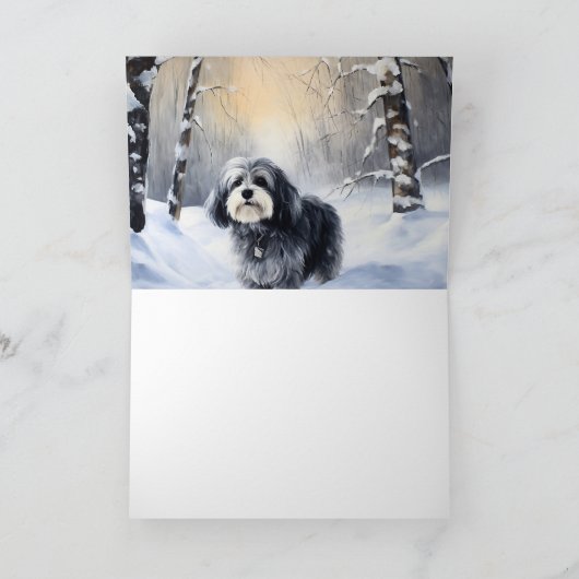 Havanese laat het sneeuwen Kerstmis Kaart (Binnen)