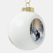 Havanese laat het sneeuwen Kerstmis Keramische Bal Ornament (Links)