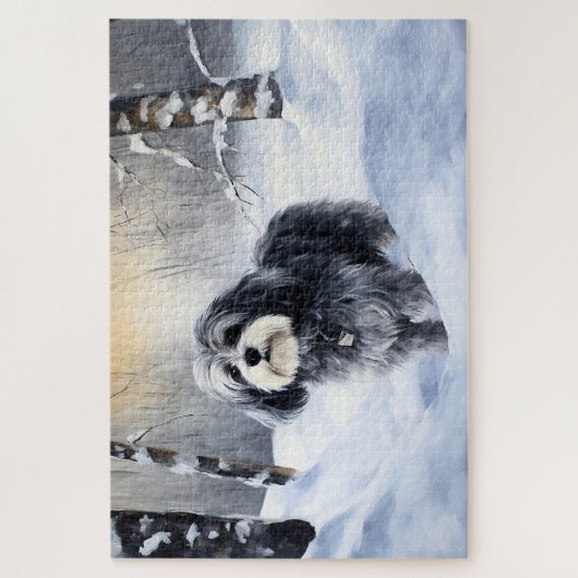 Havanese laat het sneeuwen Kerstmis Legpuzzel (Verticaal)