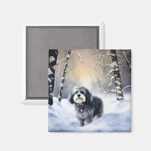 Havanese laat het sneeuwen Kerstmis Magneet (Voorkant / Achterkant)