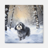 Havanese laat het sneeuwen Kerstmis Magneet (Voorkant)