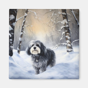 Havanese laat het sneeuwen Kerstmis Magneet