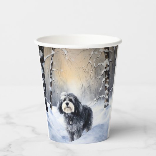 Havanese laat het sneeuwen Kerstmis Papieren Bekers (Achterkant)