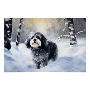 Havanese laat het sneeuwen Kerstmis Perfect Poster