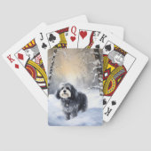 Havanese laat het sneeuwen Kerstmis Pokerkaarten (Achterkant)