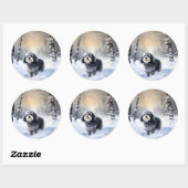 Havanese Laat het Sneeuwen Kerstmis Ronde Sticker (Vel)