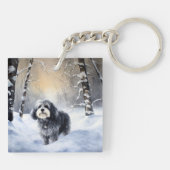 Havanese laat het sneeuwen Kerstmis Sleutelhanger (Achterkant)