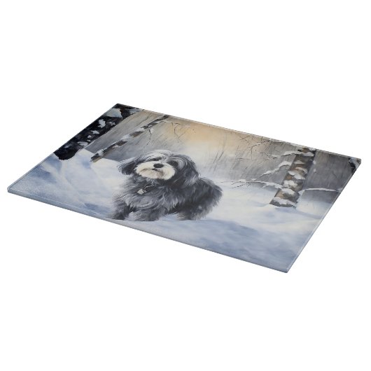 Havanese laat het sneeuwen Kerstmis Snijplank (Hoek)