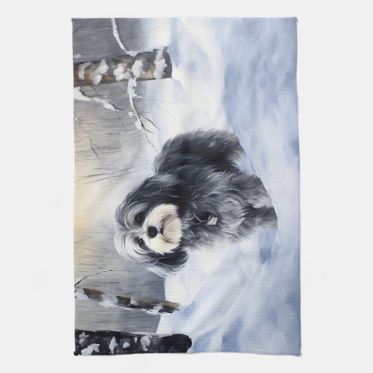 Havanese laat het sneeuwen Kerstmis Theedoek (Verticaal)