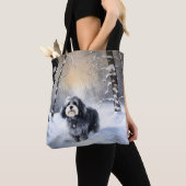 Havanese laat het sneeuwen Kerstmis Tote Bag (Dichtbij)