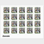 Havanese - Lola & Yorkie - Molly Vierkante Sticker (Vel)