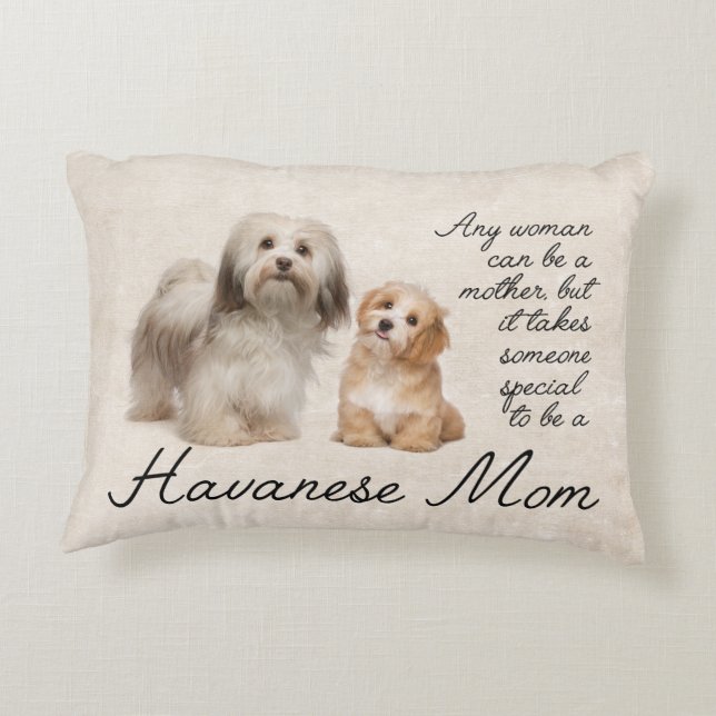 Havanese mam Accent Pillow Decoratief Kussen (Achterkant)