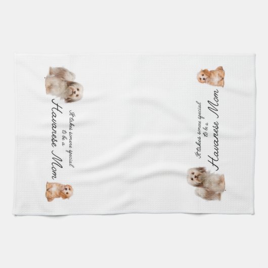 Havanese mam Kitchen Towel Theedoek (Horizontaal)