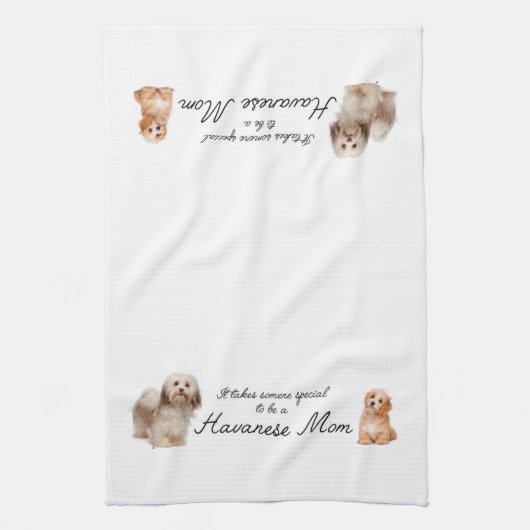 Havanese mam Kitchen Towel Theedoek (Verticaal)