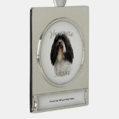 Havanese mama 2 verzilverd banner ornament (Rechts)