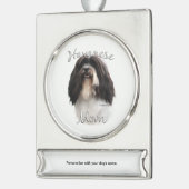 Havanese mama 2 verzilverd banner ornament (Links)