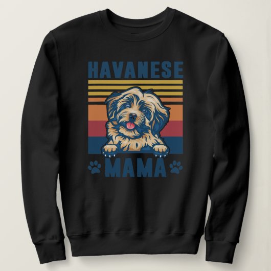 Havanese Mama Mother Retro Gifts Dog Mom  Trui (Design voorkant)